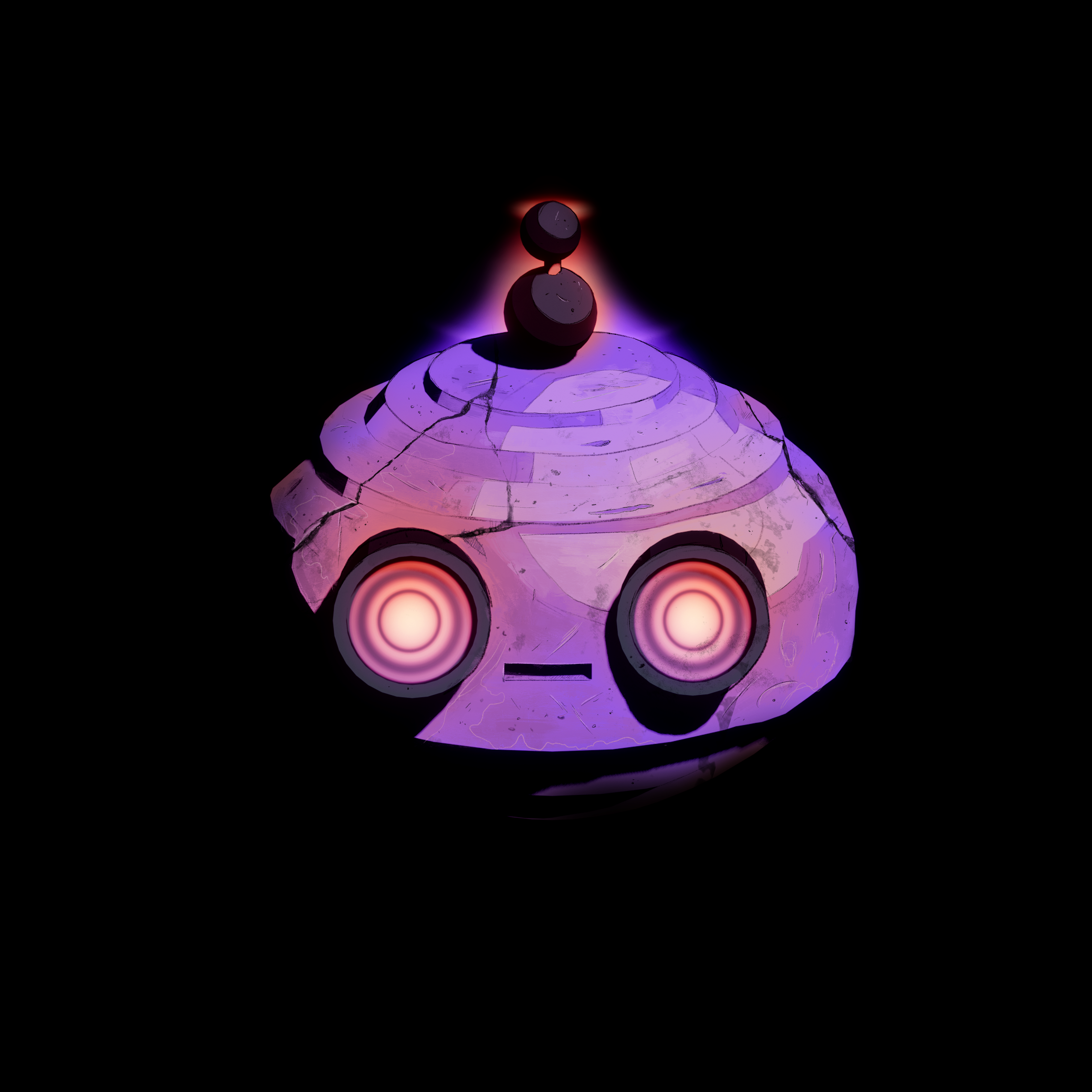 An evil looking robot face