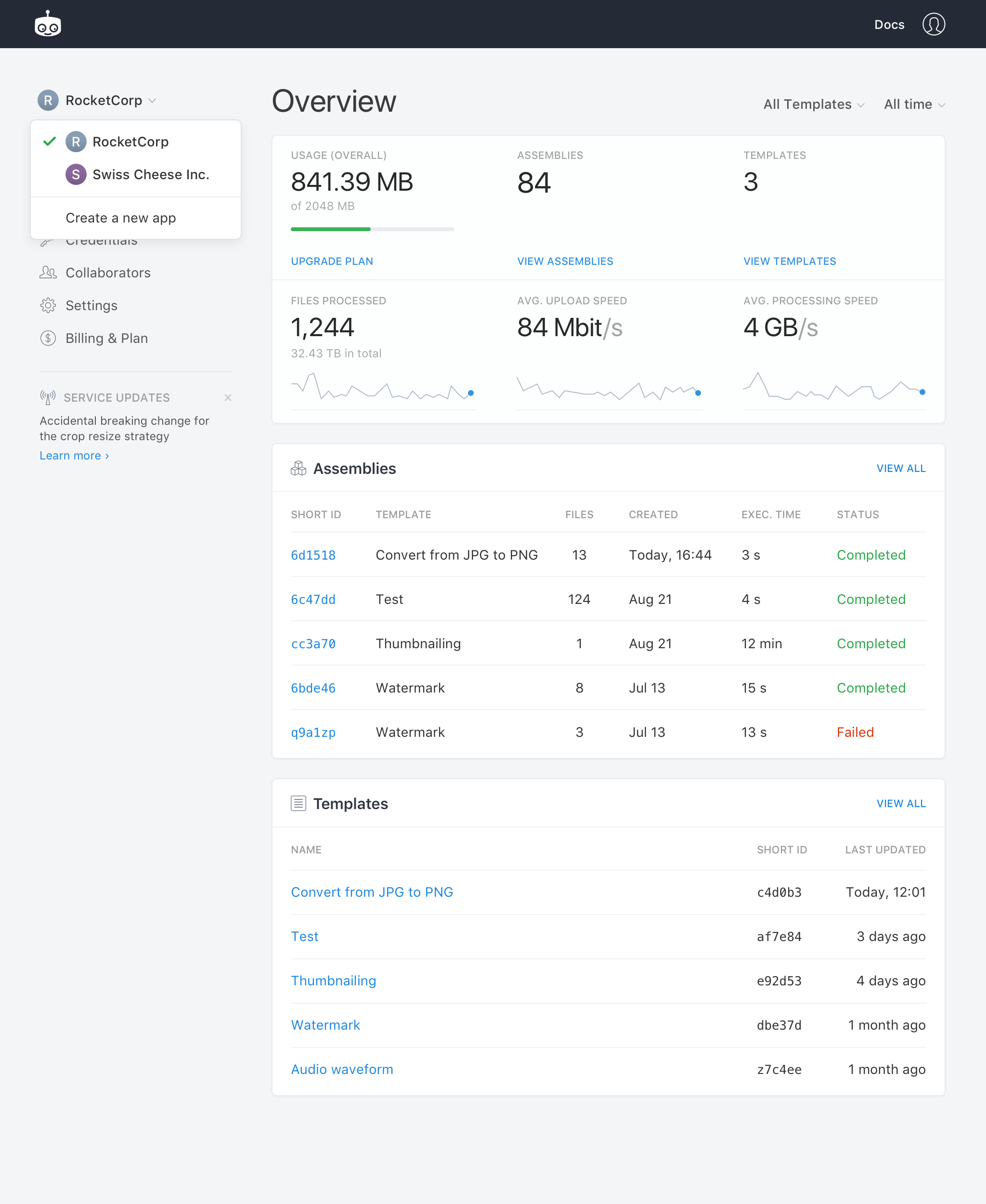 The Applications feature