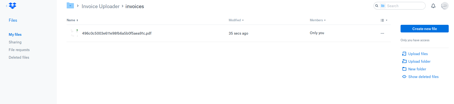 The invoices in my Dropbox