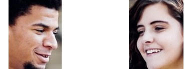 Both of the faces cropped to fit individually, side-by-side