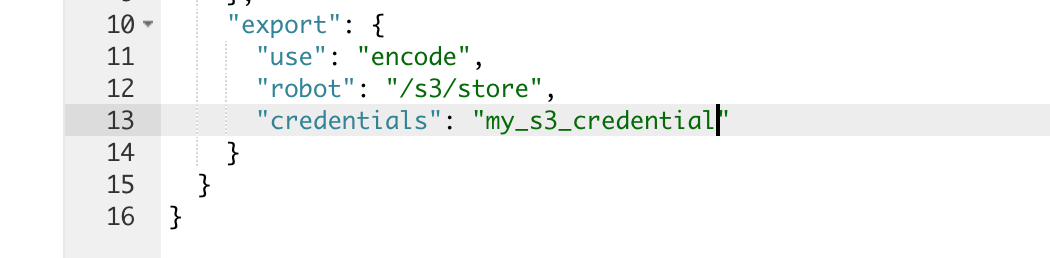 The 'export' Step from the Template