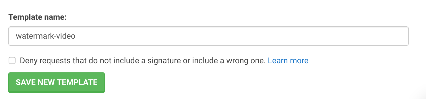 Setting the Template name with a button saying 'SAVE NEW TEMPLATE' below