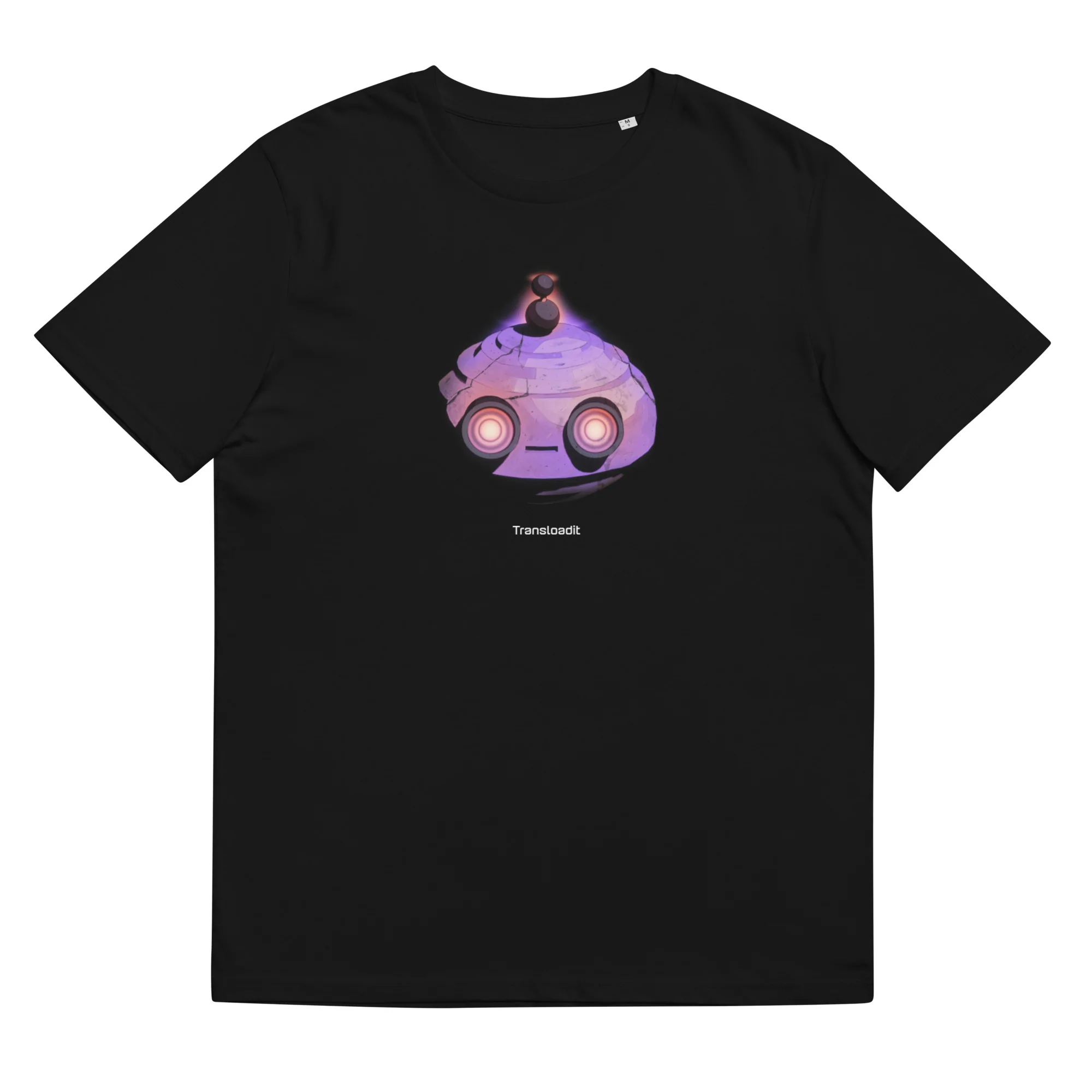 T-Shirt with Botty's Dystopian Cousin, and the Transloadit logo beneath