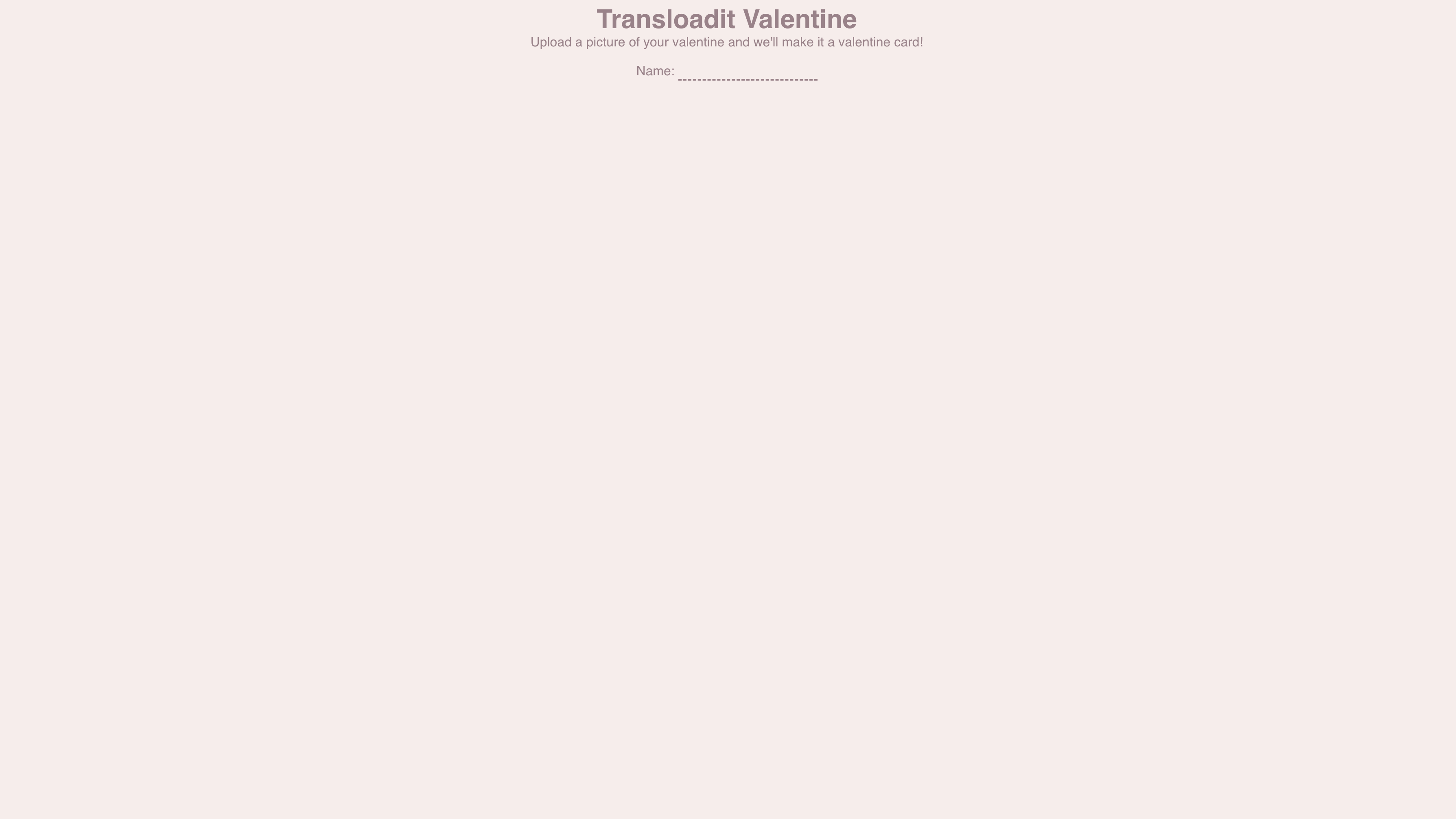 Our website so far, without the Uppy Dashboard.