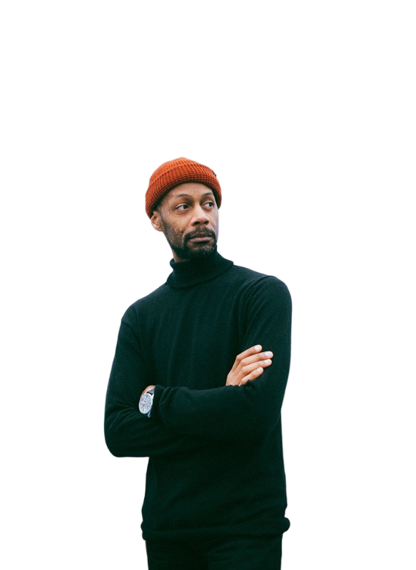 Portrait photograph with background removed, showing transparent background.