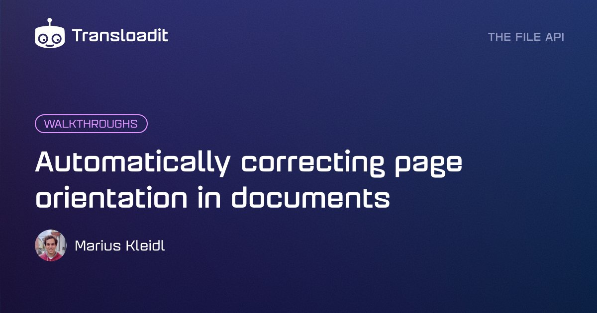 Automatically correct page orientation in documents